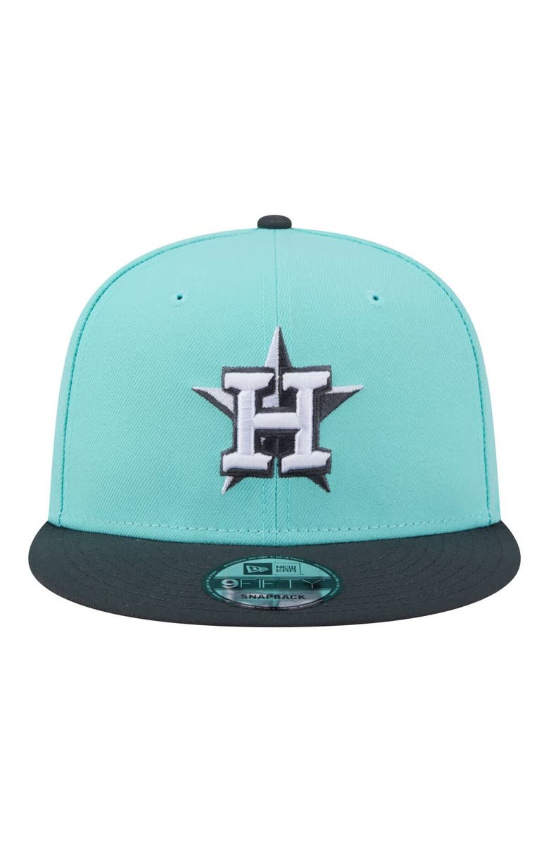 New Era Men's New Era Turquoise/Charcoal Houston Astros Two-Tone Color Pack 9FIFTY Snapback Hat, Alternate, color, Turquoise