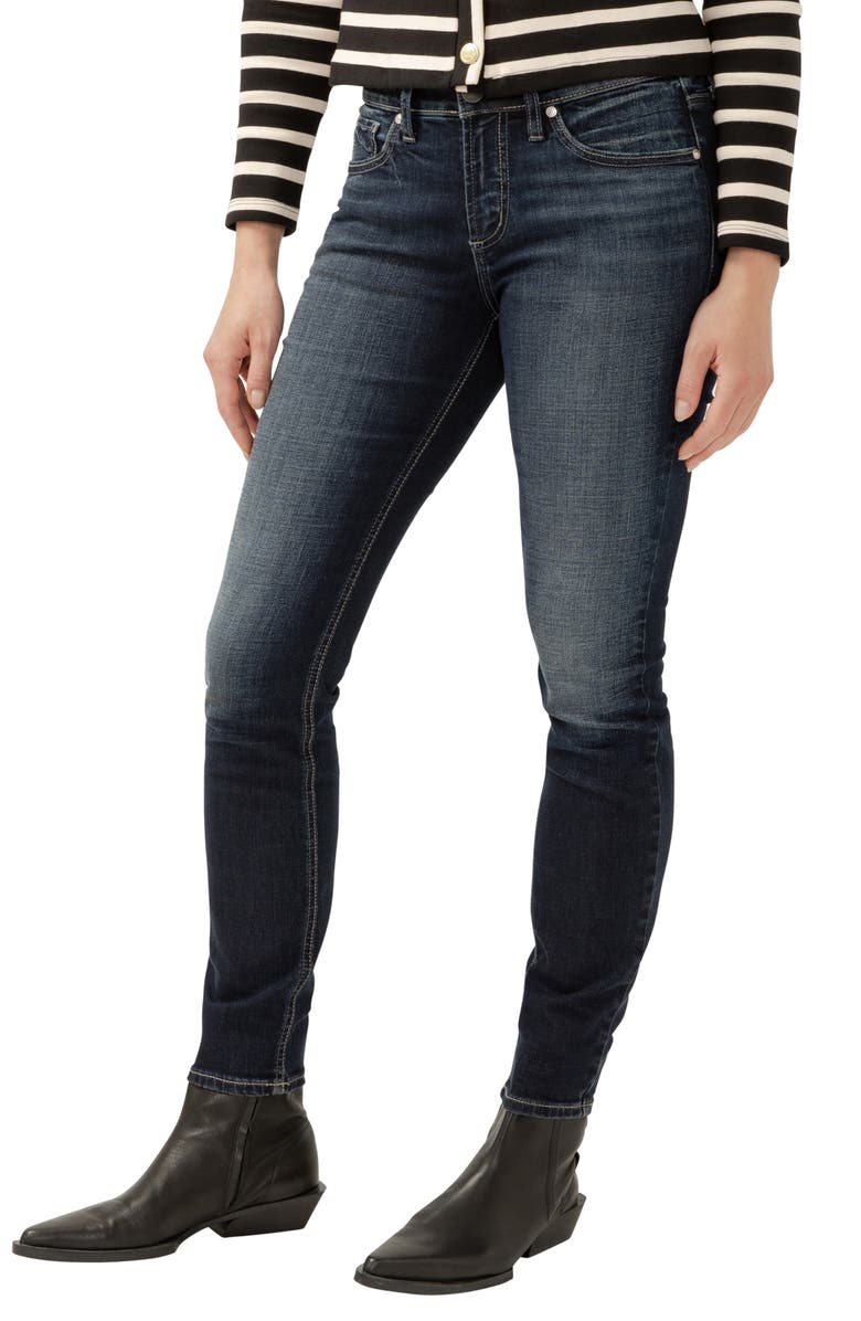 Silver Jeans Co. Suki Curvy Mid Rise Skinny Jeans, Alternate, color, 