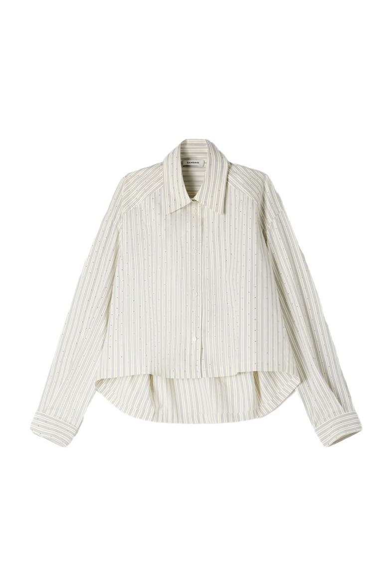 Striped rhinestone shirt, Alternate, color, Ecru