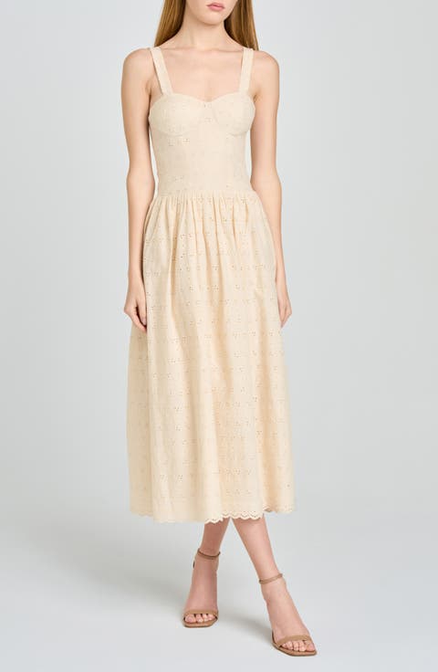 Lillian Eyelet Cotton Midi Dress
