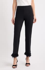 Anne Klein Feather Detail Ankle Pants