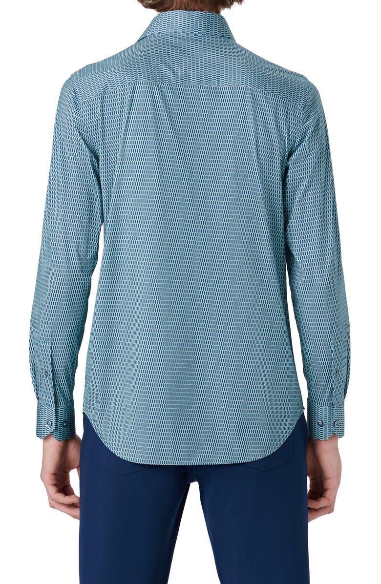 Bugatchi OoohCotton<sup>®</sup> Print Stretch Short Sleeve Button-Up Shirt, Alternate, color, 