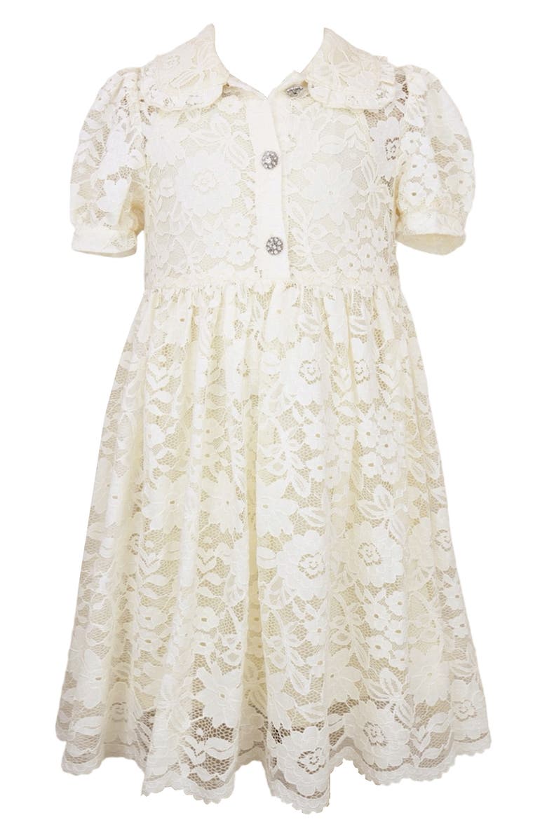 Zunie Kids' Lace Party Dress, Main, color, Ivory