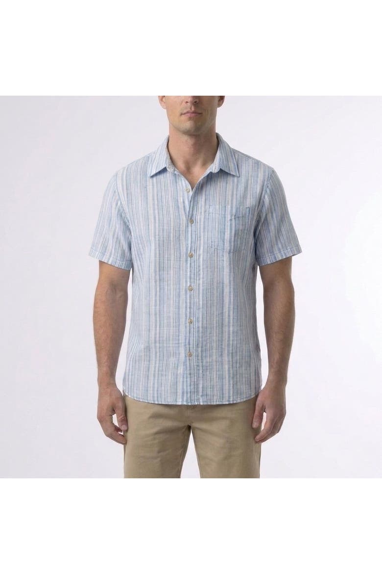 Joey Stripe Cabana Shirt, Main, color, Cendre Blue