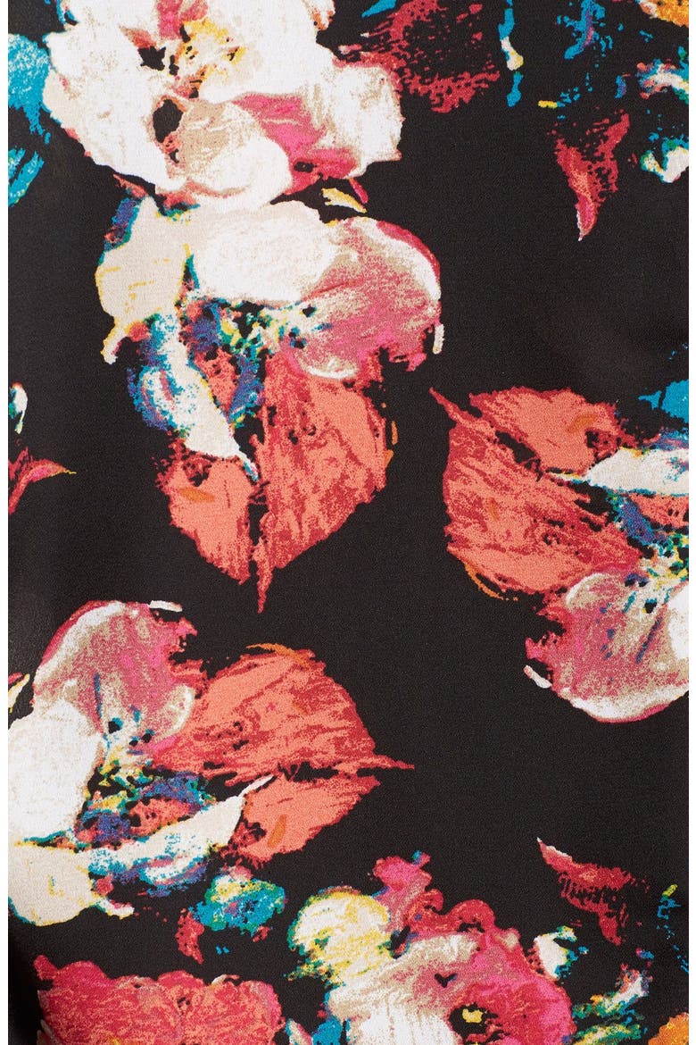 Floral Print Swing Dress, Alternate, color, BLACK PAINTED FLORAL