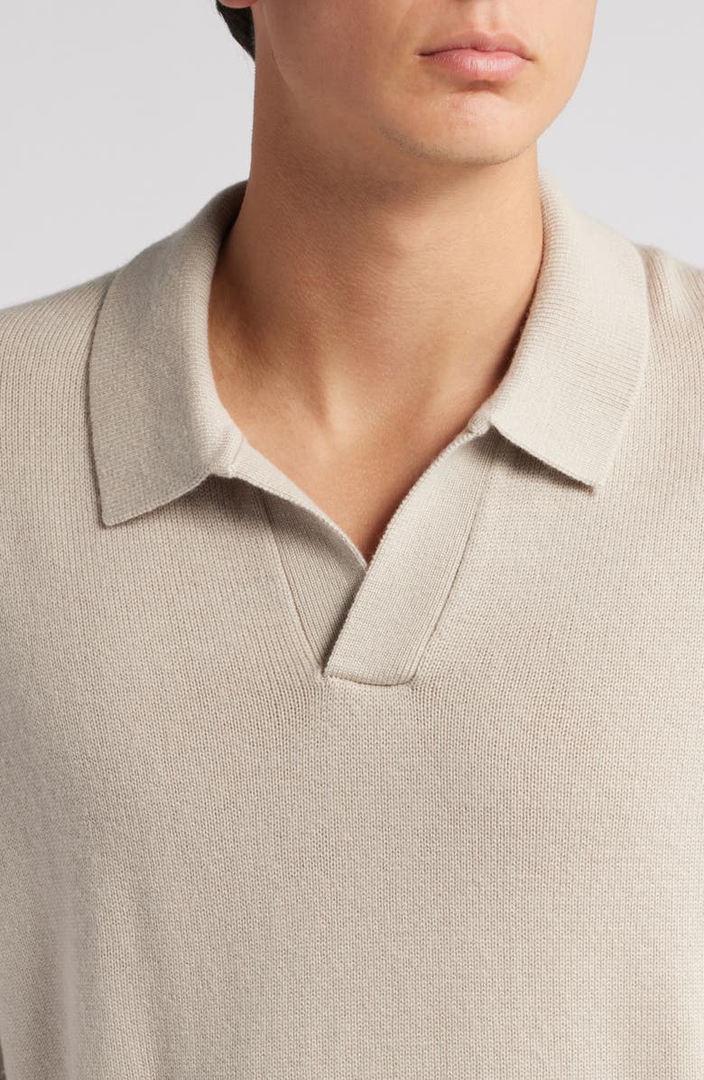 FRAME Wool & Silk Johnny Collar Sweater, Alternate, color, Grey Beige