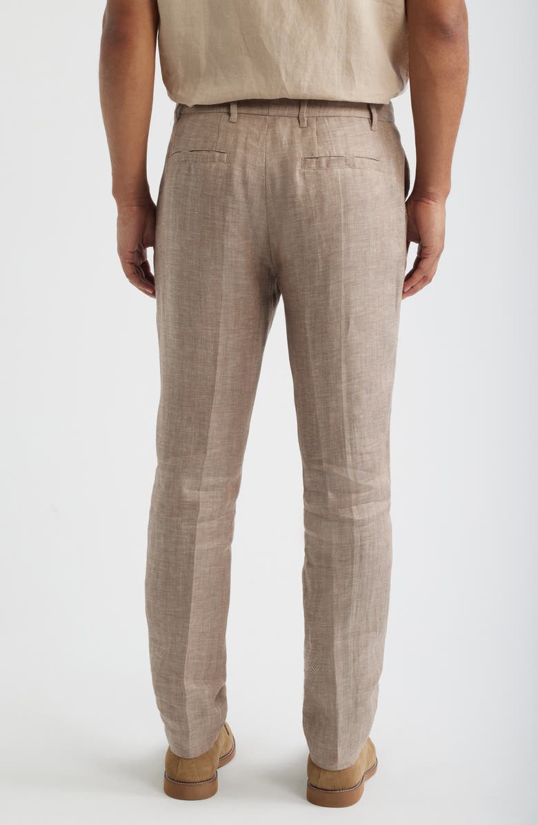 Bugatchi Linen Herringbone Chinos, Alternate, color, Tobacco