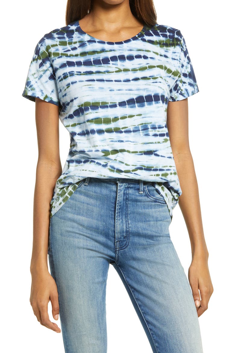 Tie Dye Tee, Main, color, BLUE FEATHER- NAVY TIE DYE