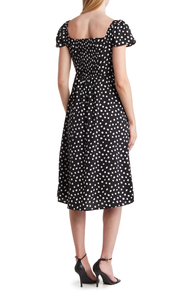 TASH AND SOPHIE Polka Dot Sweetheart Neck Dress, Alternate, color, 