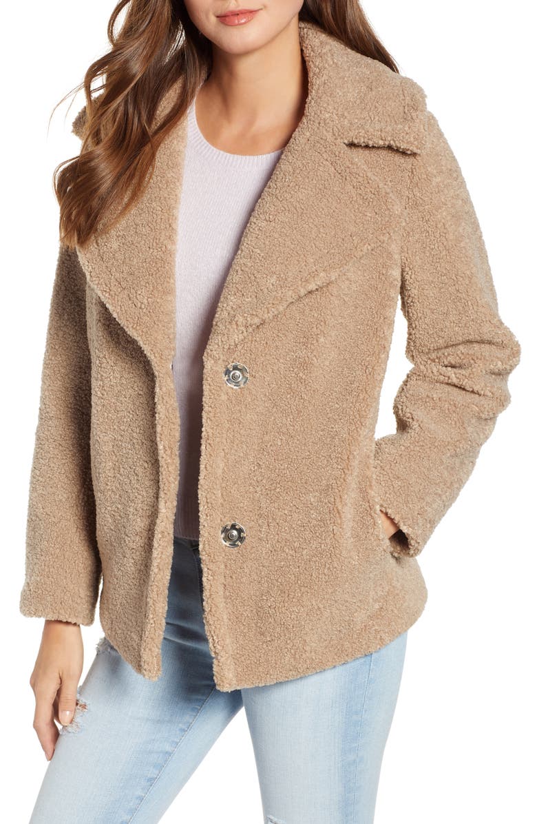 Kensie Teddy Bear Coat, Main, color, 