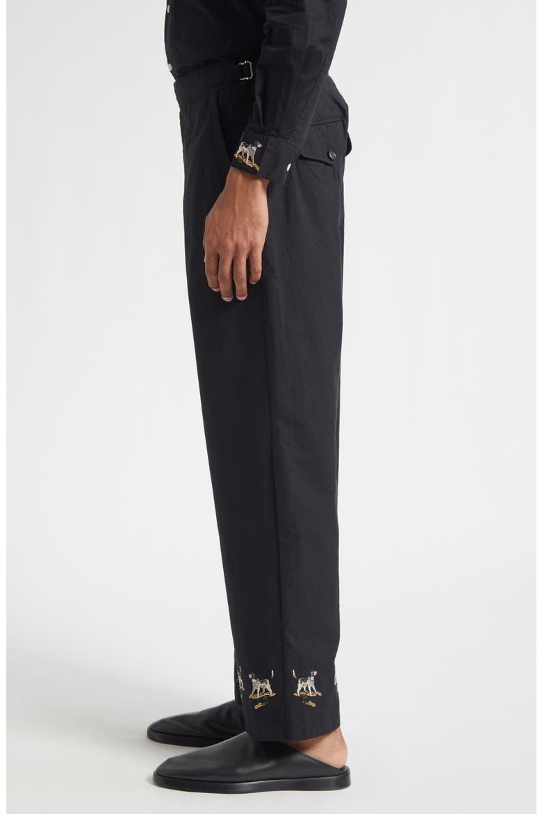 Pointer Side Buckle Cotton Trousers, Alternate, color, BLACK