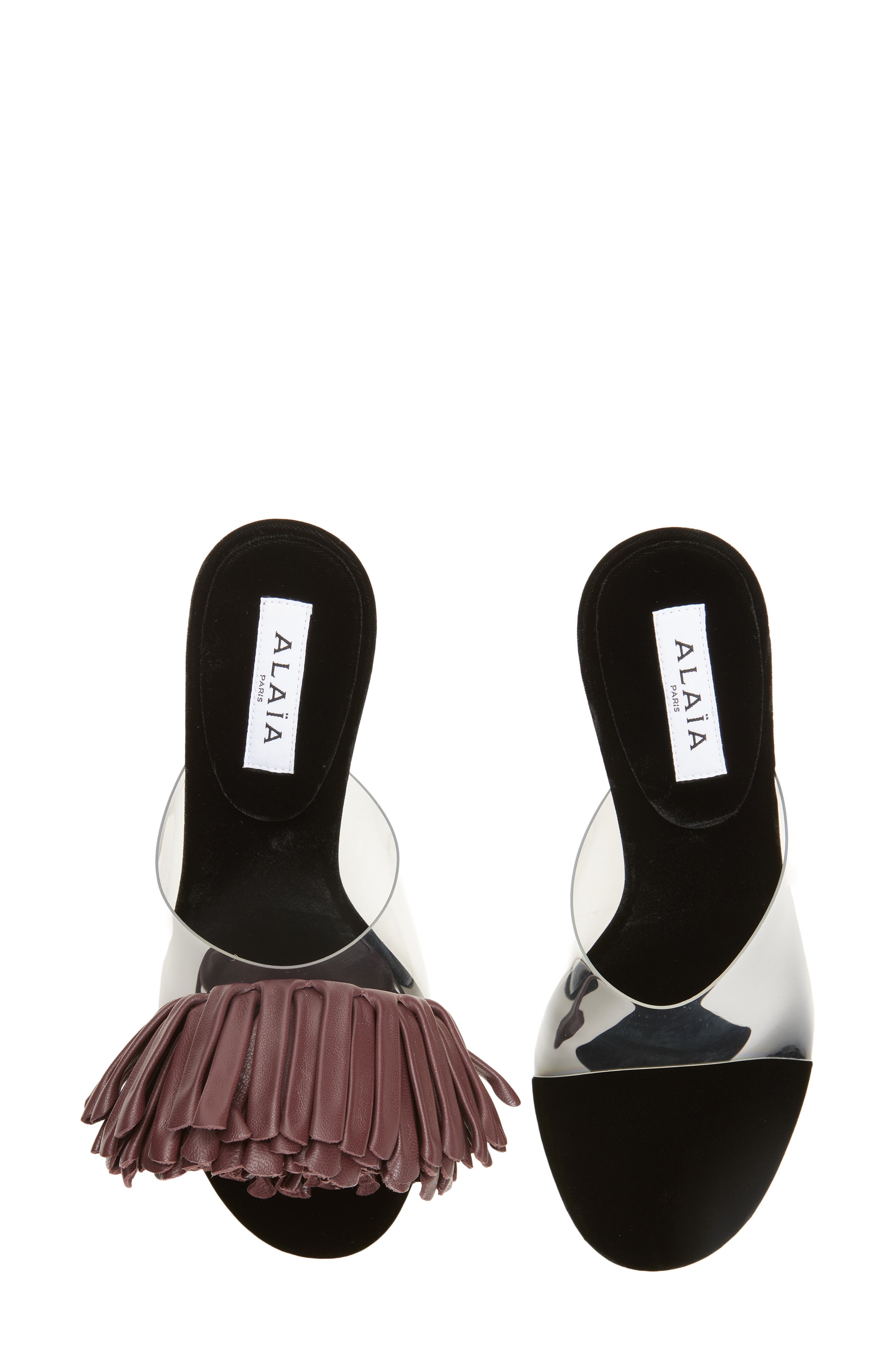 Alaïa Pom Pom Sandal, Alternate, color, Aubergine
