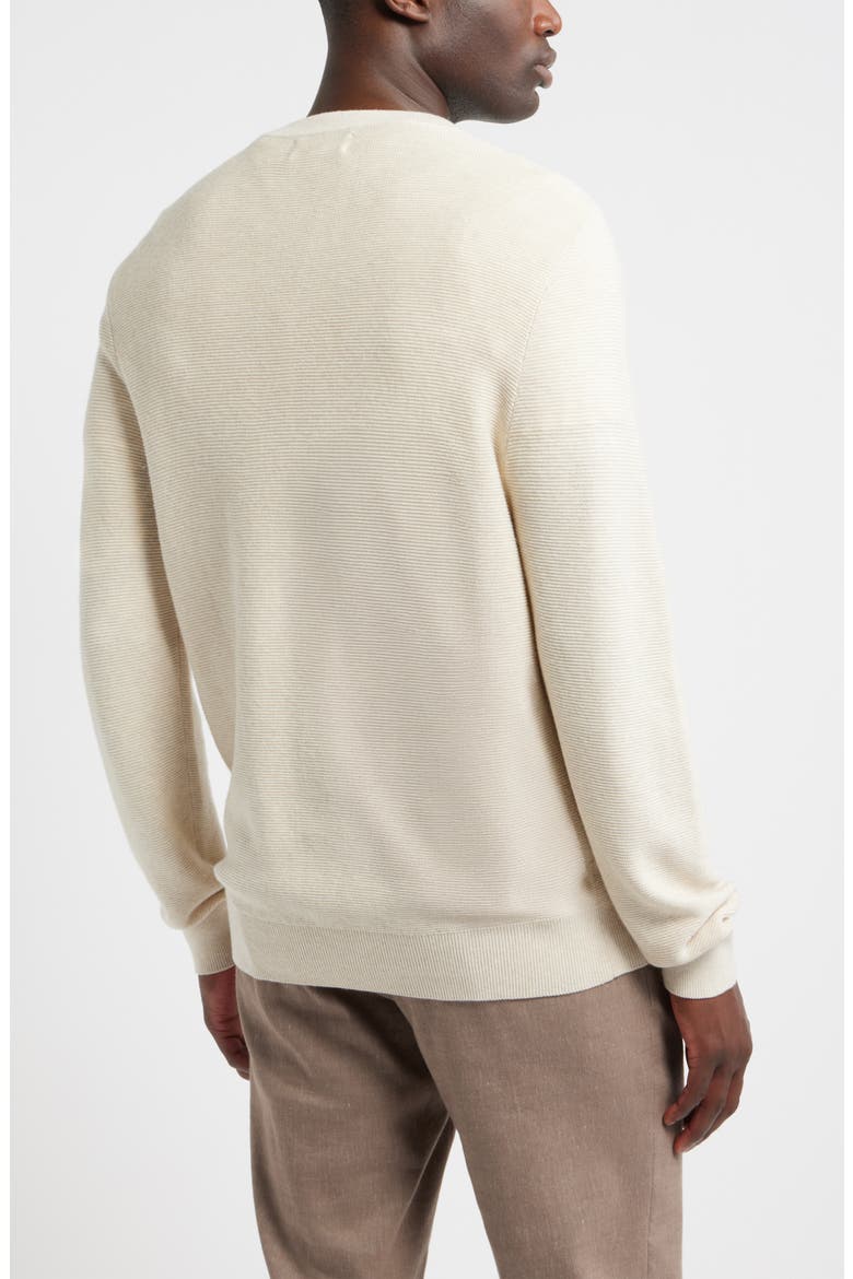 Cotton & Silk Sweater, Alternate, color, BEIGE OATMEAL LIGHT HEATHER