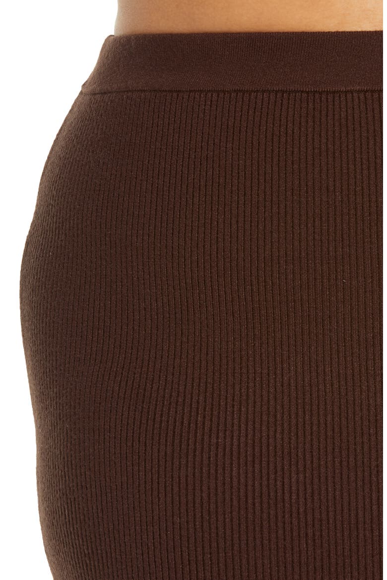 Rib Knit Midi Skirt, Alternate, color, CHOCOLATE