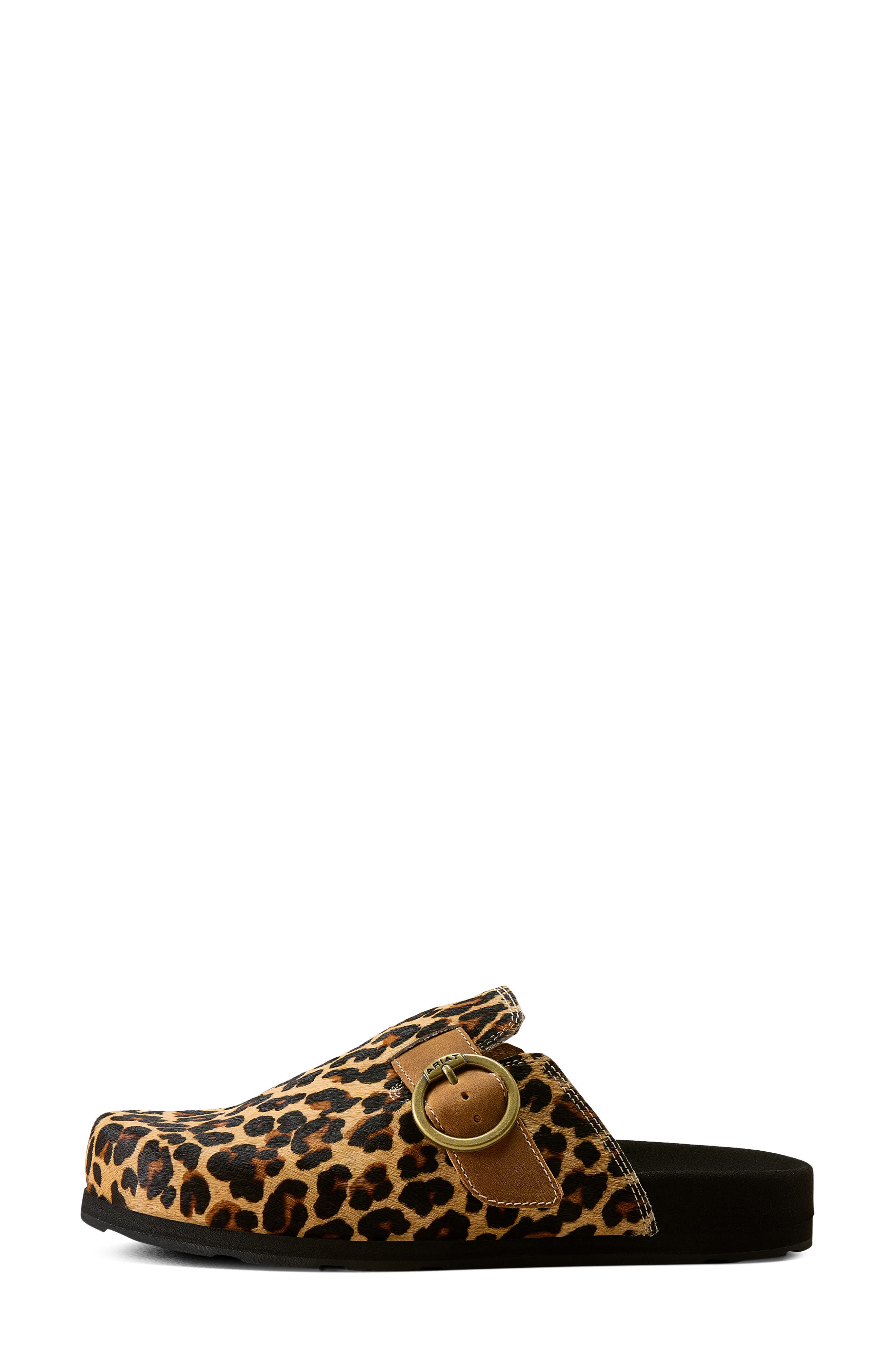 Country Leather Mule, Alternate, color, LEOPARD PRINT CALF HAIR