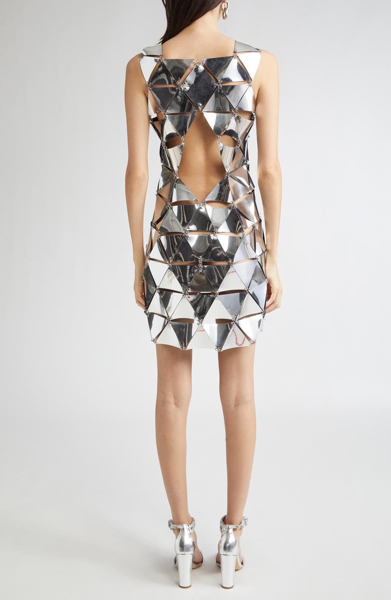 Rabanne Mirror Triangular Tessellation Minidress, Alternate, color, 