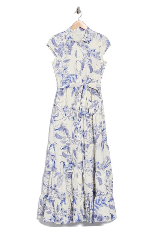 Floral Cap Sleeve Cotton Shirtdress