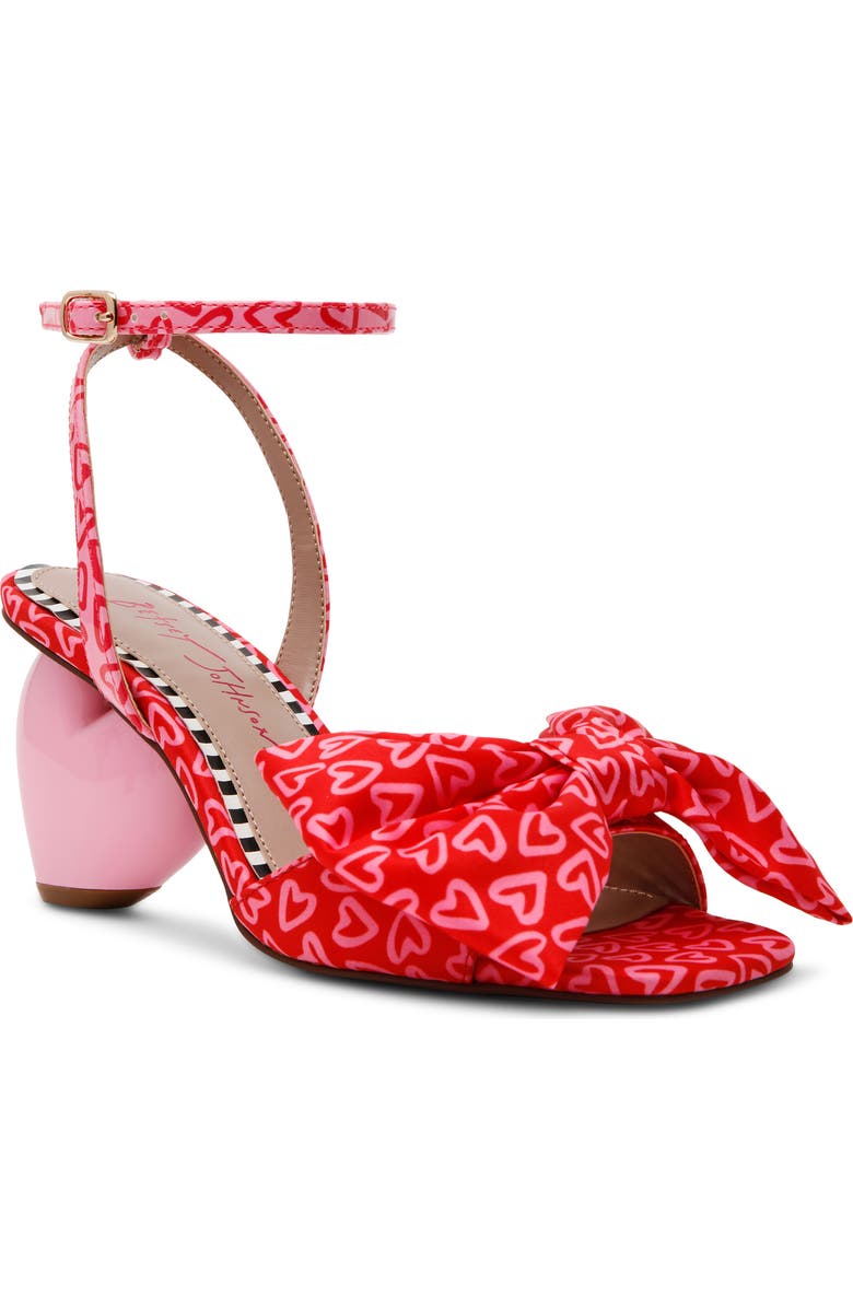 Betsey Johnson Kendal Ankle Strap Sandal, Main, color, Red Multi