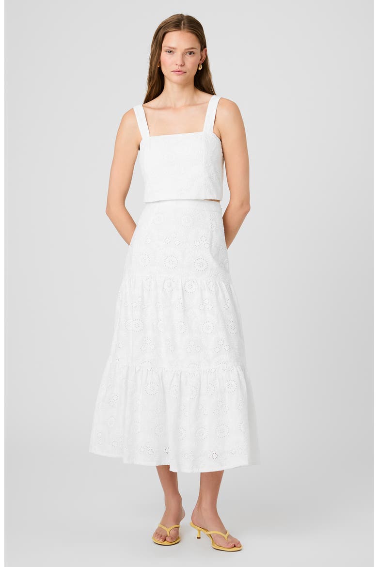 Floral Eyelet Cotton Maxi Skirt, Alternate, color, SUMMER WHITE