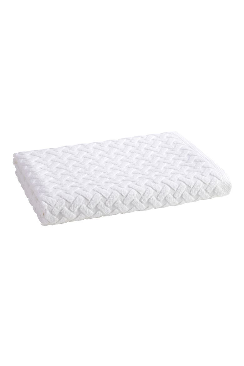Trellis Textured Cotton Rayon Fibre Blend Soft Bath Sheets, Main, color, White