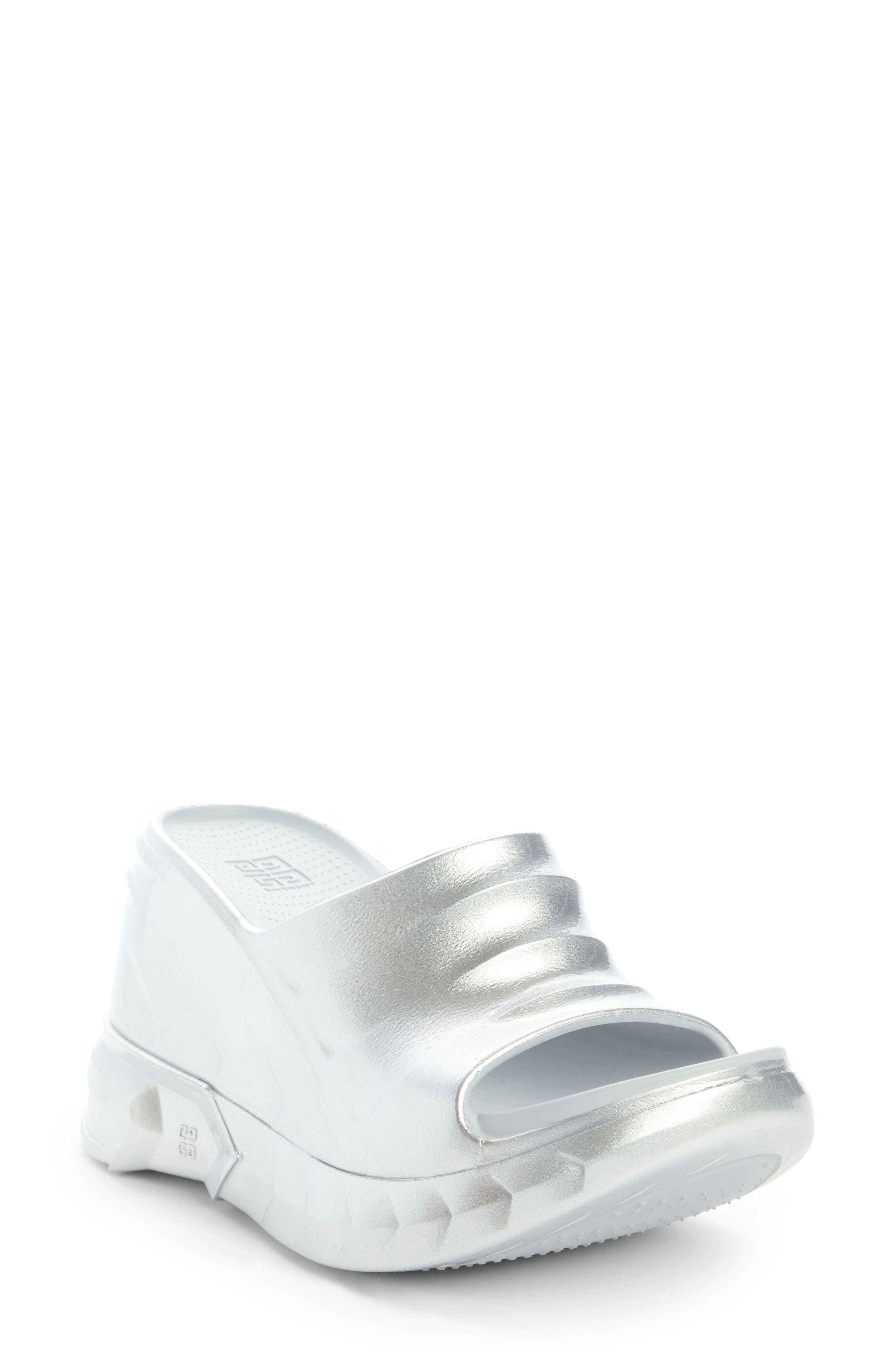 Givenchy Marshmallow Metallic Wedge Slide Sandal, Main, color, 