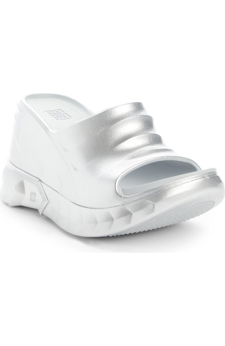 Givenchy Marshmallow Metallic Wedge Slide Sandal, Main, color,