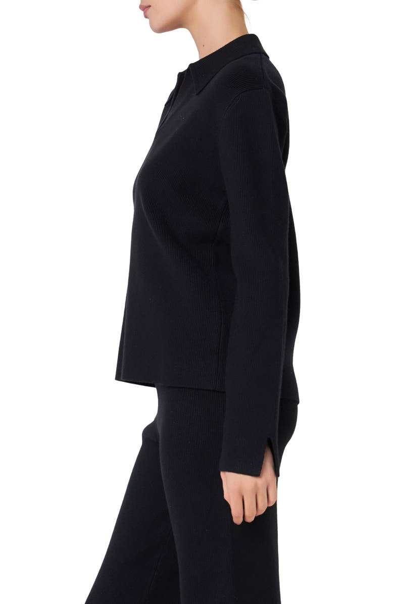 English Factory Polo Collar Sweater, Alternate, color, Black