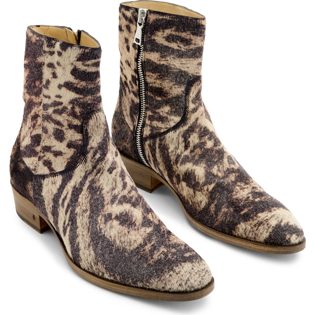 John Varvatos Ludlow Genuine Calf Hair Zip Boot In Multi