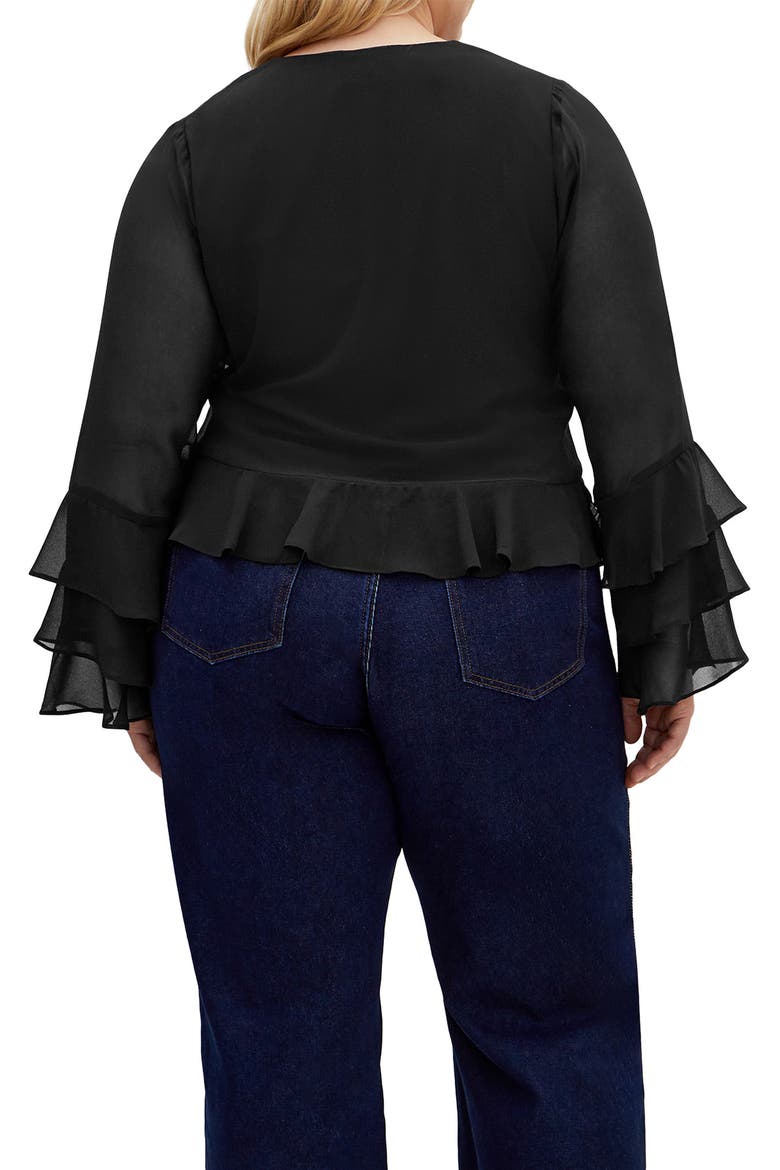 Trixie Ruffle Peplum Top, Alternate, color, BLACK
