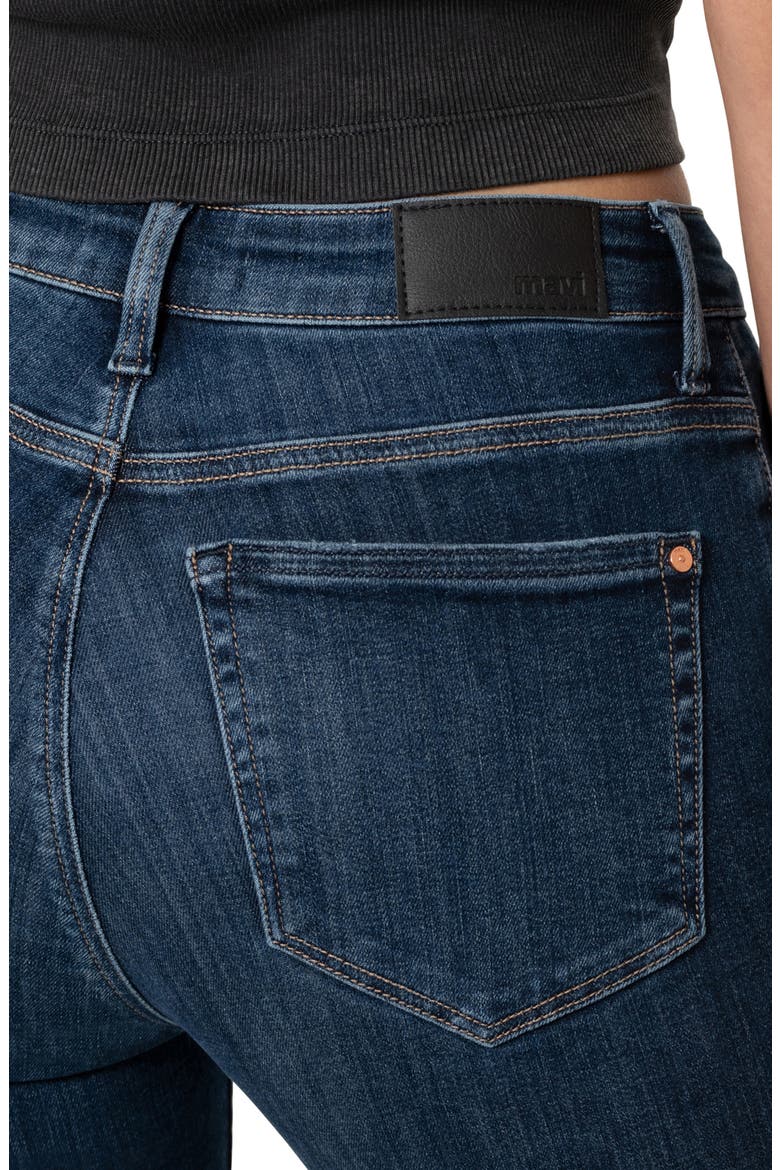 Tess High Waist Ankle Skinny Jeans, Alternate, color, DARK BRUSHED FLEX BLUE
