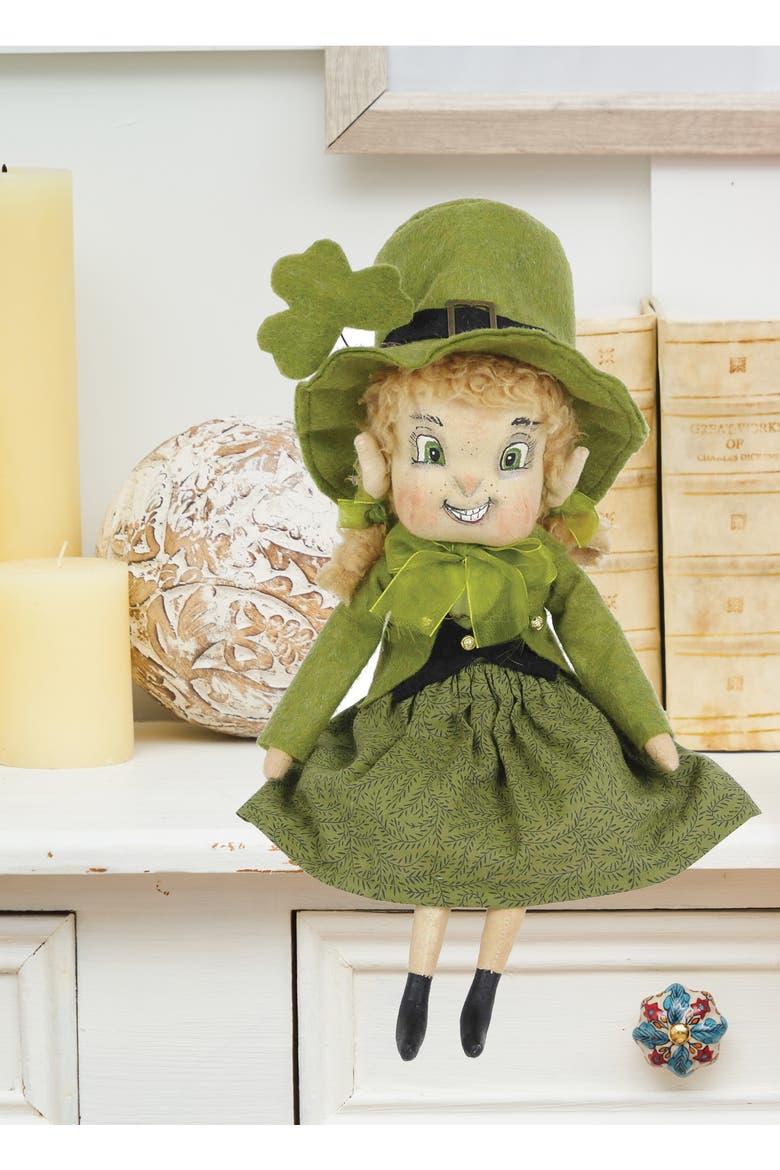 St. Patricks Leprechaun Figurine, Alternate, color, Green