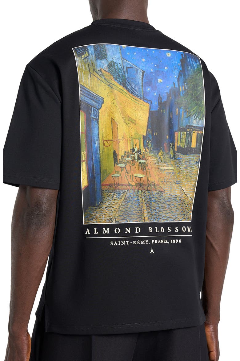 Anders Cafe Terrace At Night Cotton T-Shirt, Alternate, color, Black