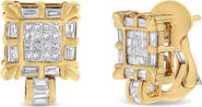 Haus of Brilliance 14K Yellow Gold 7/8 Cttw Diamond Huggie Hoop Omega Earrings