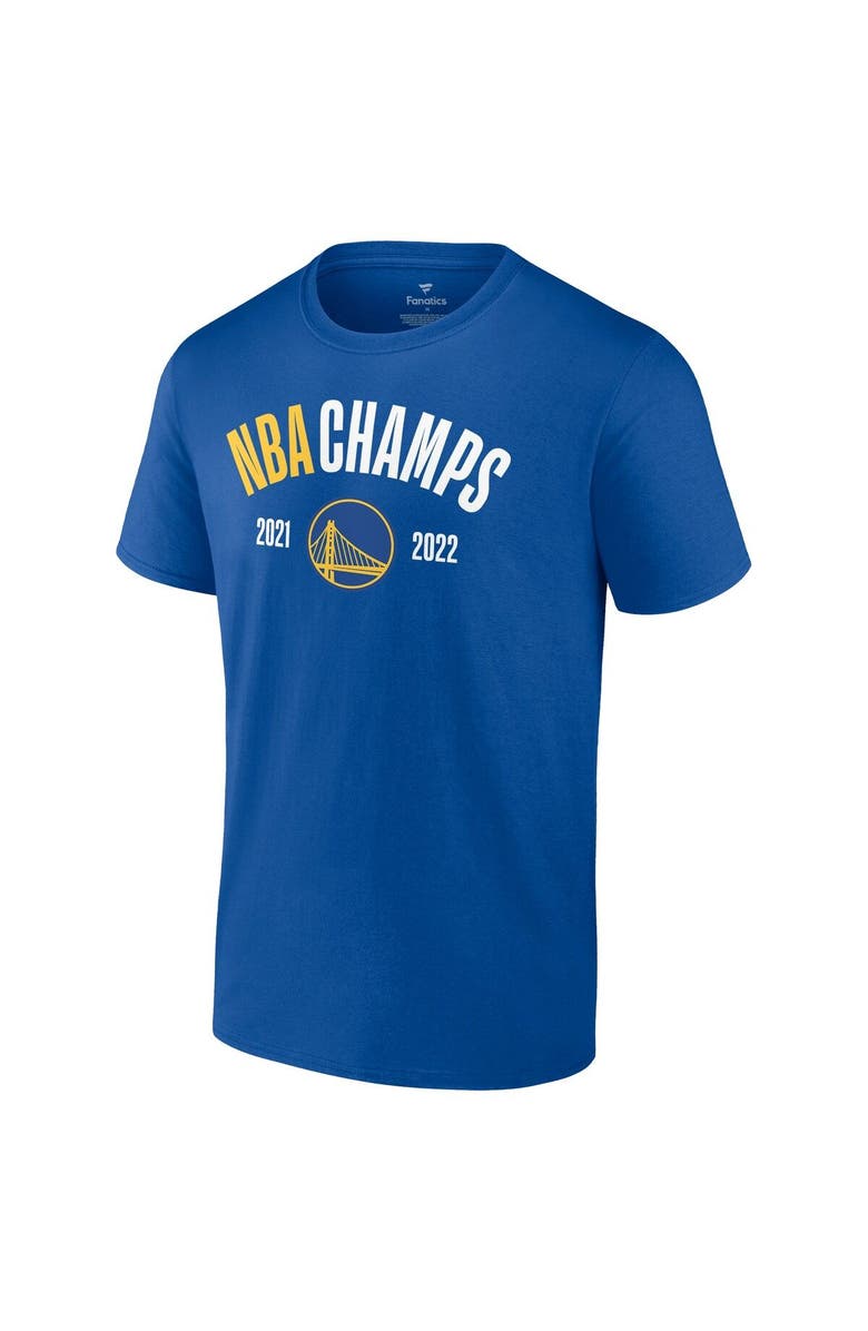 FANATICS Men's Fanatics Branded Royal Golden State Warriors 2022 NBA Finals Champions Final Buzzer Jersey Roster T-Shirt, Alternate, color, 