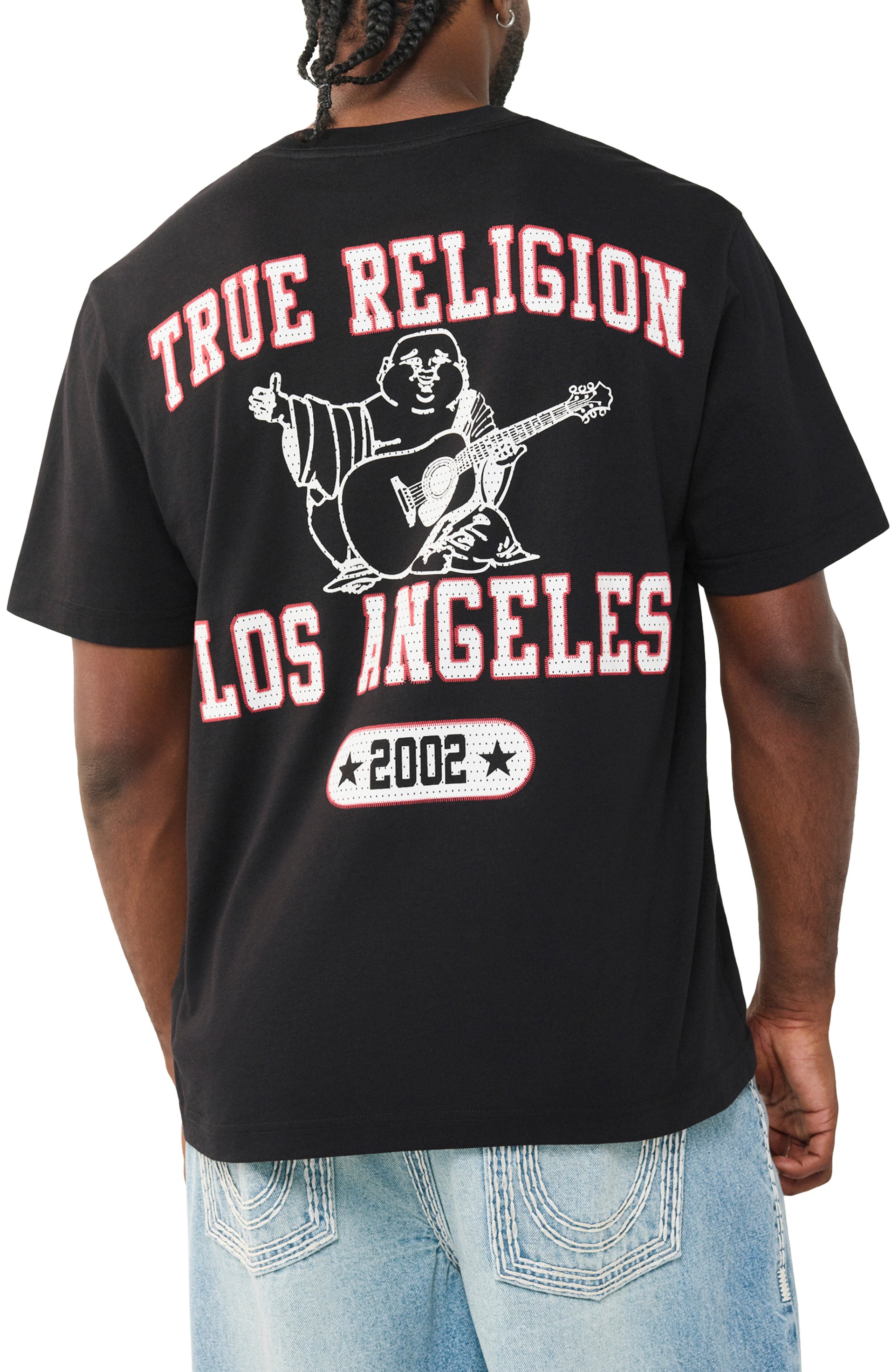 Buddha Mesh Print Graphic T-Shirt - image 2