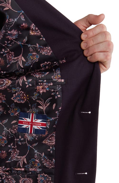 Soul Of London Two-piece Solid Two-button Stretch Woven Suit In Blue