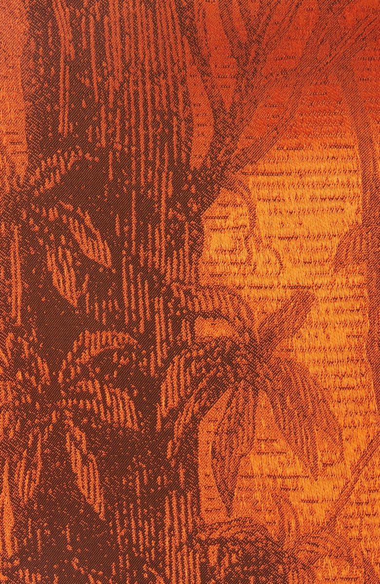 CLIFTON WILSON Burnt Orange Floral Silk Pocket Square, Alternate, color,