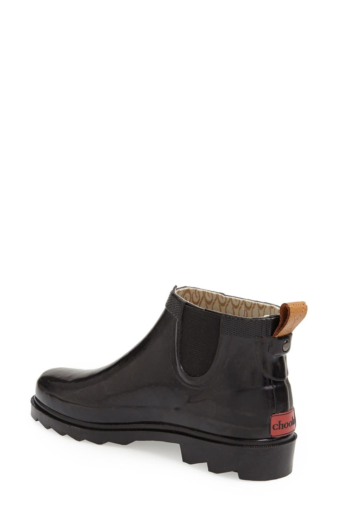 'Top Solid' Rain Bootie, Alternate, color, BLACK