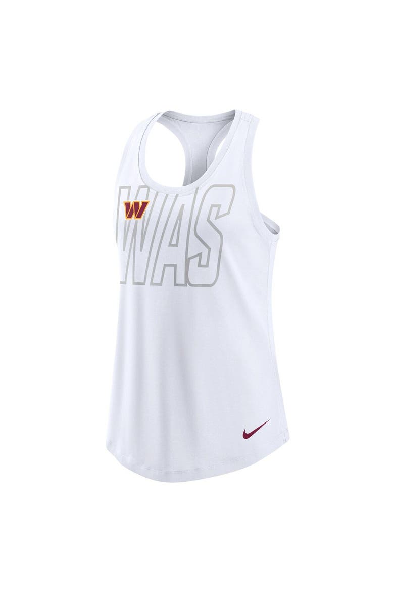 Women's Nike White Washington Commanders Tri-Blend Scoop Neck Racerback Tank Top, Alternate, color, White