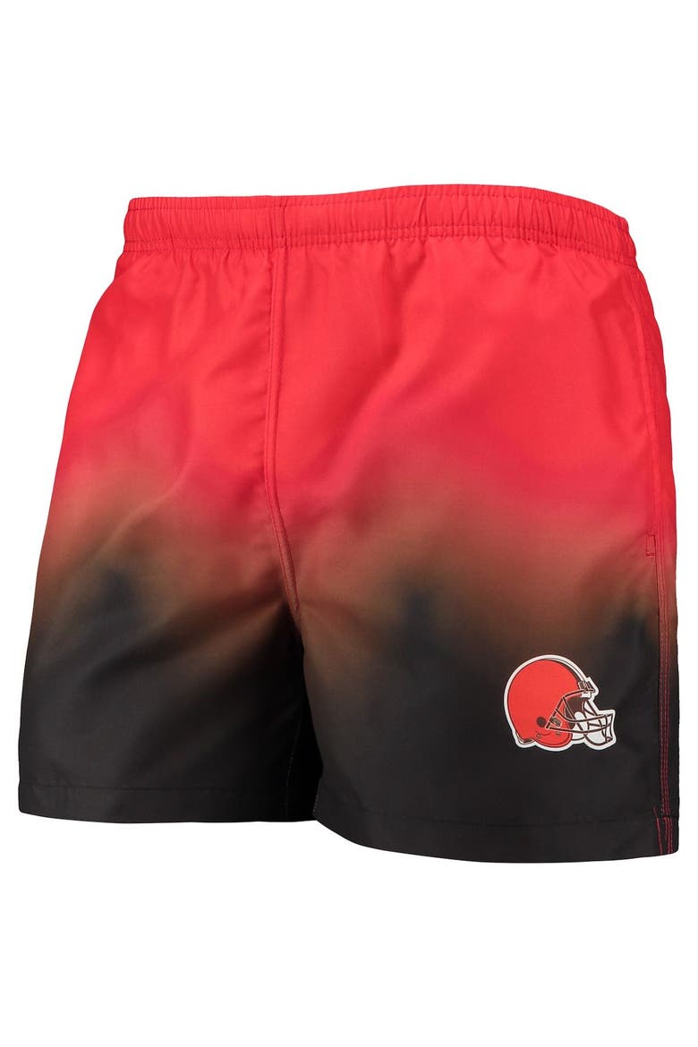 Men's FOCO Orange/Brown Cleveland Browns Dip-Dye Swim Shorts, Alternate, color, Orange