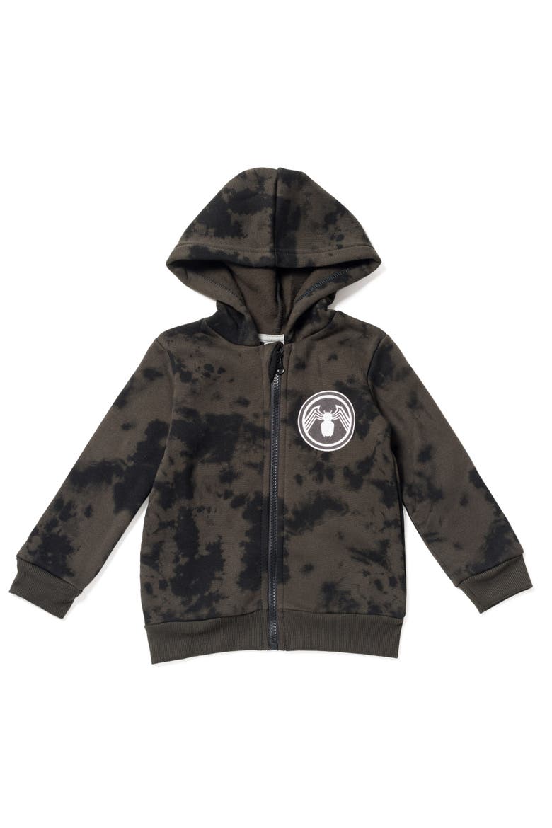 Avengers Spider-Man Hoodie Tee and Joggers Set, Alternate, color, Venom Olive Tie Dye