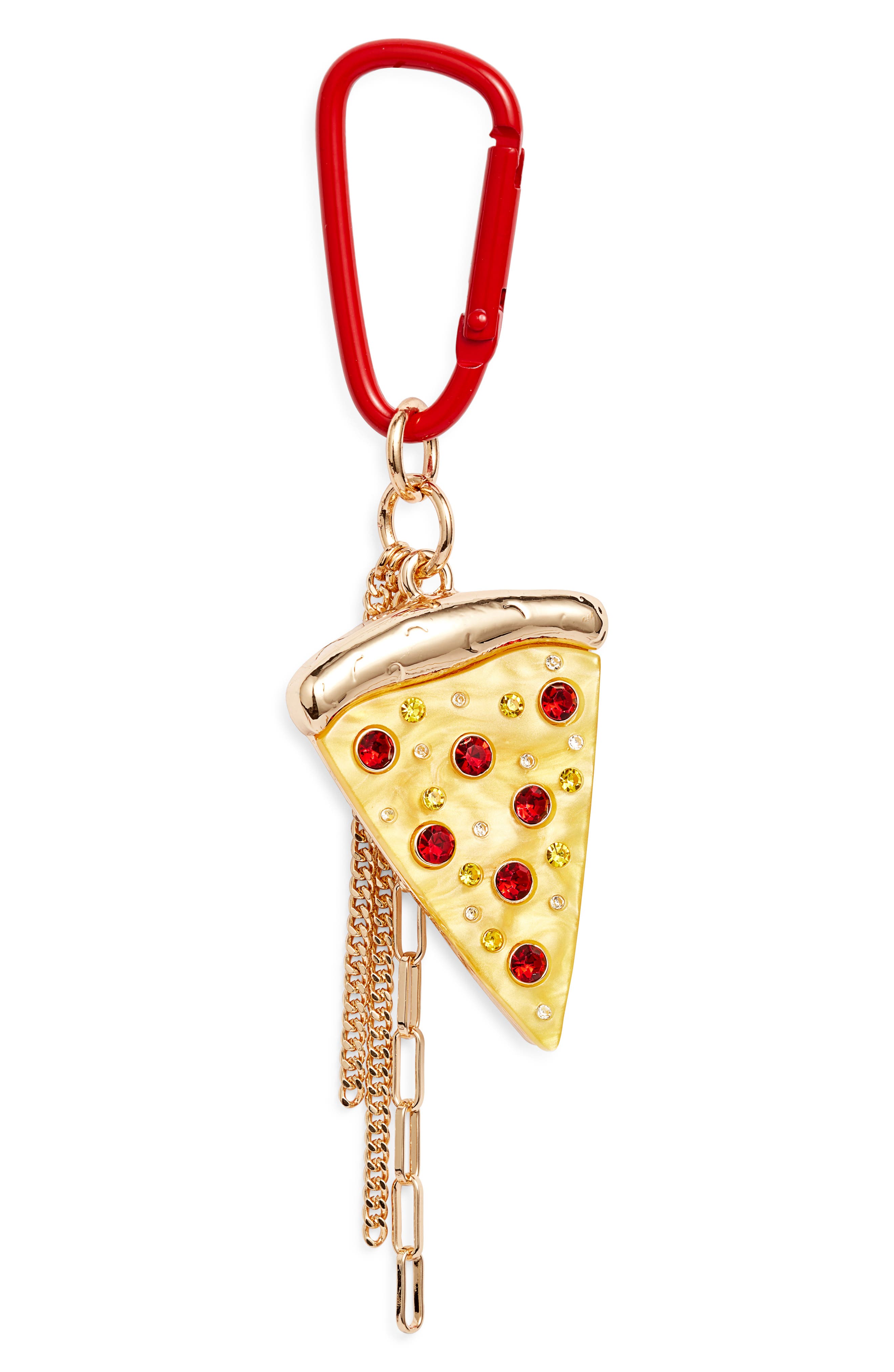 Chelsea28 Pizza Bag Charm, Main, color, Red Multi- Gold