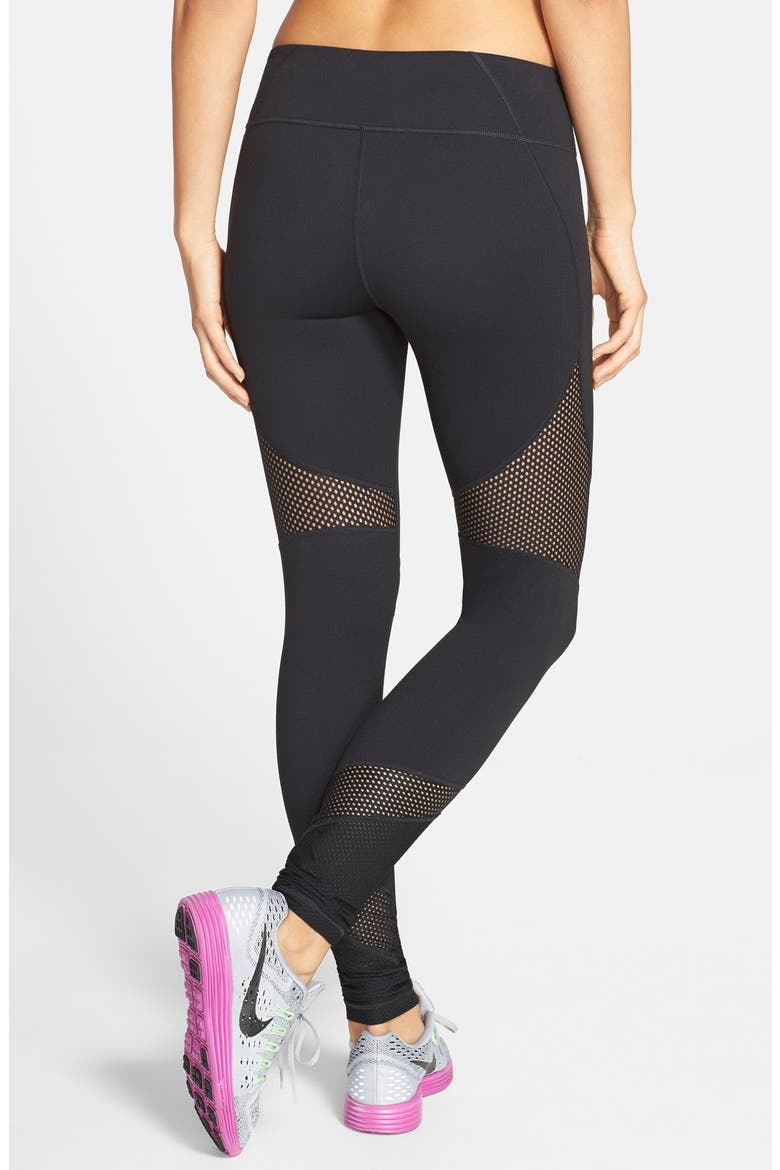 'Live In - Out of Bounds' Slim Fit Leggings, Alternate, color, BLACK
