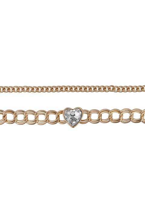 Two-Row Chain Heart Necklace