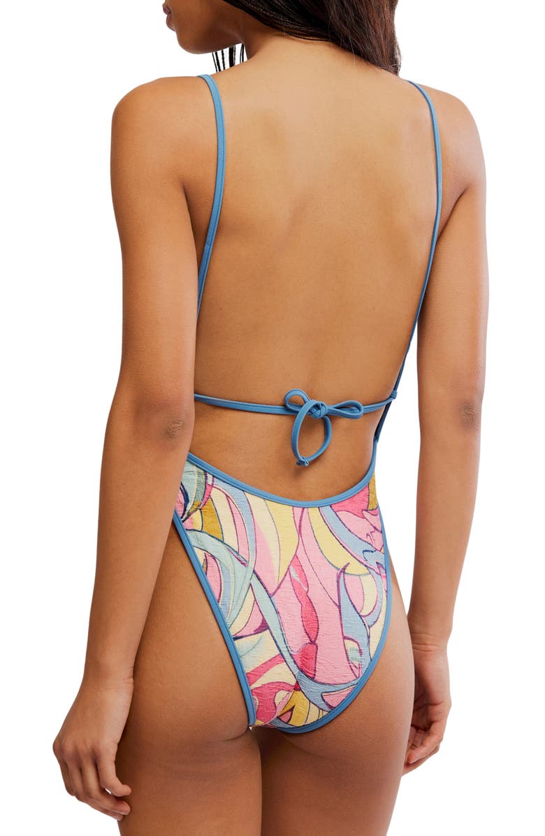 Free People Amber Printed One-Piece Swimsuit, Alternate, color, Oasis Print