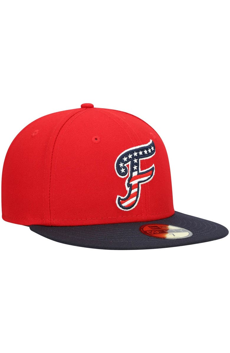 New Era Men's New Era Red Fredericksburg Nationals Alternate Authentic Collection 59FIFTY Fitted Hat, Alternate, color, Red
