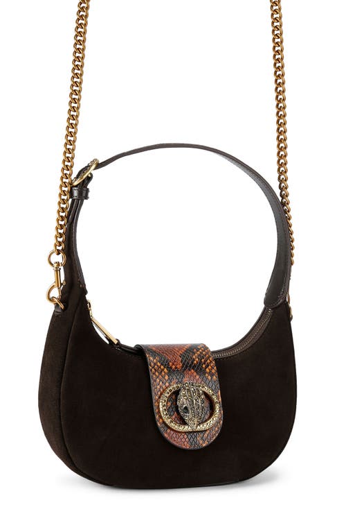 Kurt Geiger London Small Chelsea Leather Hobo Bag In Brown