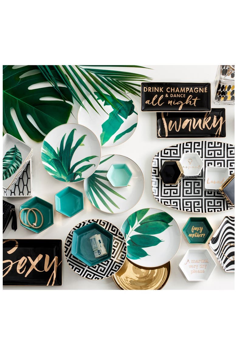 Botanical Salad Plates, Alternate, color, WHITE/ GREEN