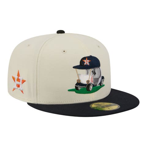Men's New Era Cream/Navy Houston Astros Bullpen Cart 59FIFTY Fitted Hat