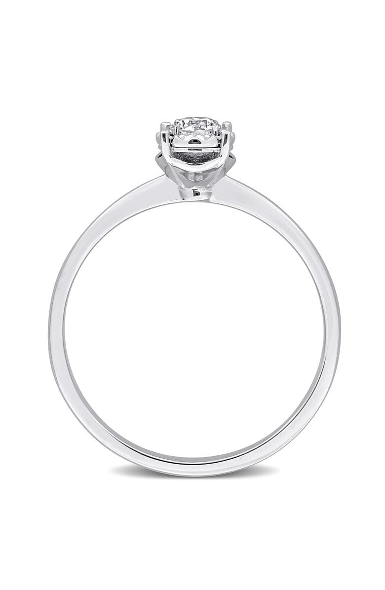 Julianna B. 1/6 ctw Lab-Grown Diamond Halo Ring 18k, Alternate, color, White Gold